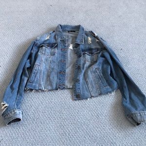 Nordstrom Distressed Cropped Jean Jacket